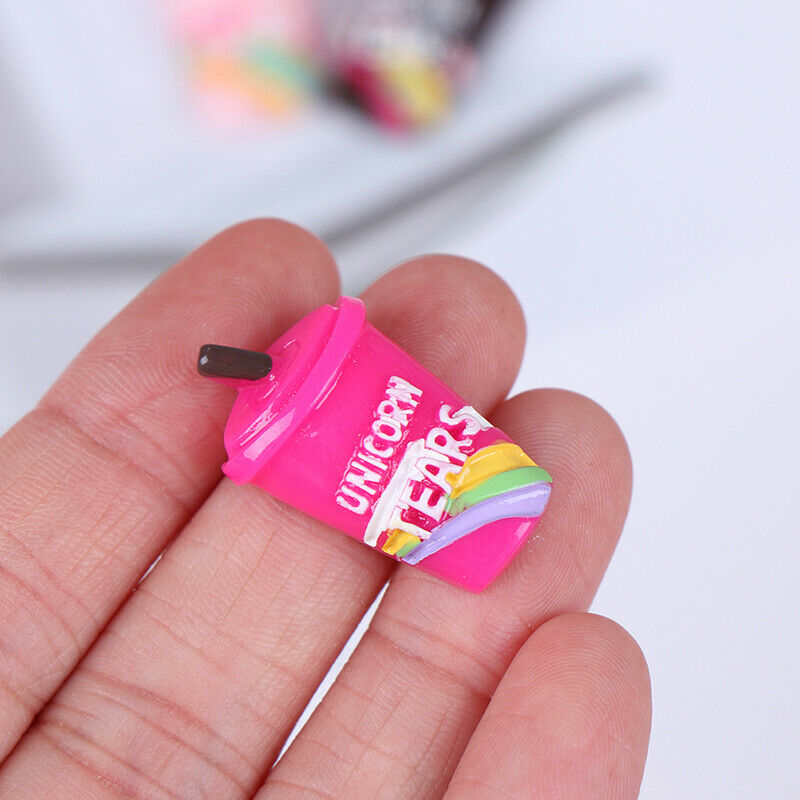 10pcs Rainbow Coffee Cup Polymer Charms Modeling Clay DIY Kit Box `3C