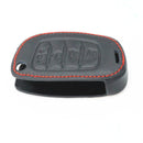 1* Car Leather Remote Key Chain Cover Holder Case For Hyundai Santa Fe GLS Sport