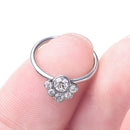 1Pair Surgical Steel Crystal Septum Nose Ring Segment Helix Tragus Ring Hoop MO