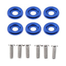 6 Sets M6 Billet Aluminum Fender/Bumper Screw Washer/Bolt Engine Bay Blue