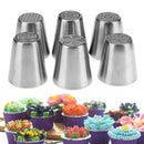 6pcs Stainless Steel Cake Fondant Embossed Nozzles DIY Cupcake Baking Tool