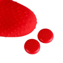 Anti-slip Grip Handle Cover Lanyard 2 Thumbstick Caps for Sony PS4 (Red) A
