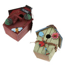 2 Pcs Hand-made Backyard Bird Cottage Wooden Bird House - Bird Friendly - Home