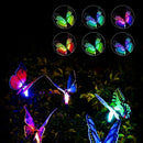 Solar Garden Lights Outdoor - 3 Pack Solar Stake Light With Fiber Optic But
