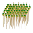 100pcs Fruit Toothpicks Bamboo Cocktail Picks for Bar Wedding Barbecue Party
