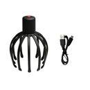 Black Electric Vibration Head Massager LED Red Light Phototherapy Vibrating