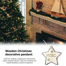 Xmas Tree Ornament Wood Star Shape Hanging Pendants Home Party Decor (D) A