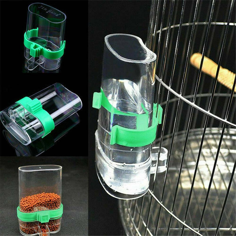 Pet Bird Dispenser Water Bottle Parrot Cockatiel Food Hanging Automatic Feeding