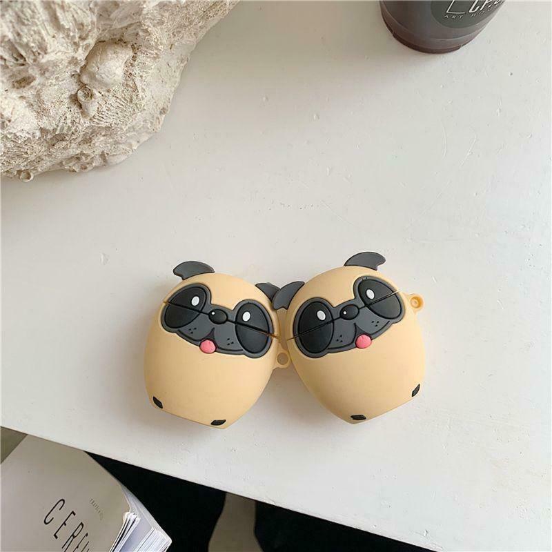 Silicone Protective Case Lovely Puppy Full Cover Protector for Airpods 1/2 Kit