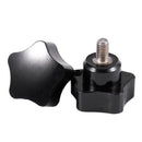M6x10mm Male Thread Plastic Star Head Locking Screw Handle Black 2pcs Z2Q4