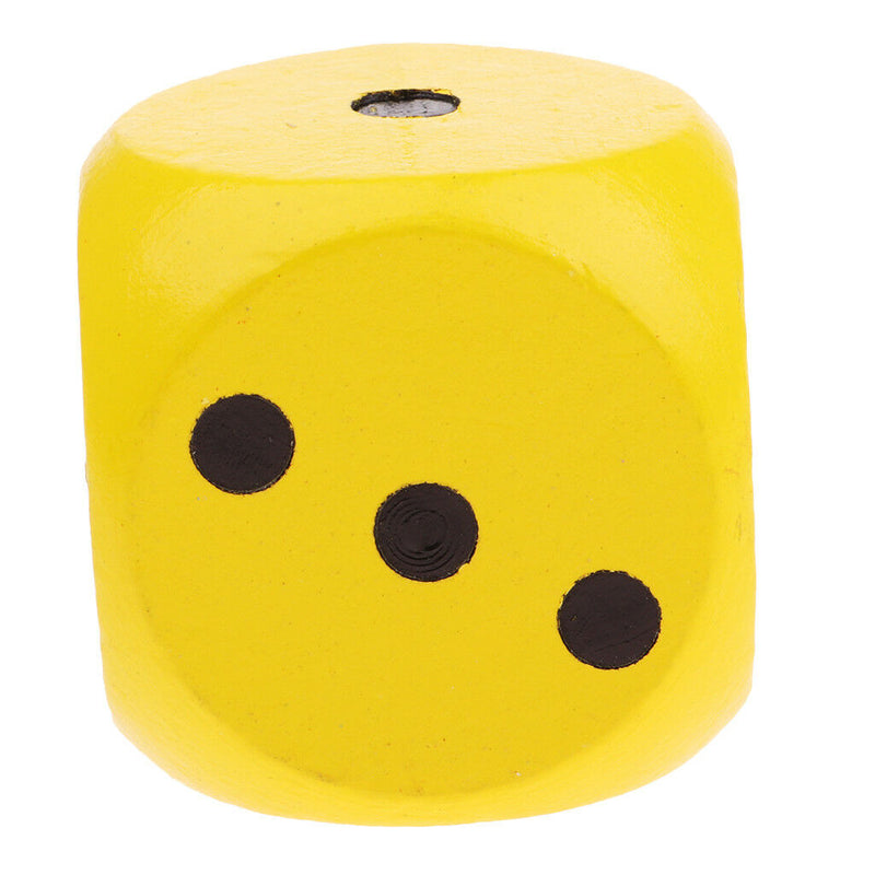 2x Large Wooden Dice D6 Six Sided Dies for D&D RPG Games 1.97'' Green+Yellow