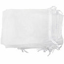 Set of 25 large organza bags white - Pockets - Drawstring Cord - for Weddin V6F4