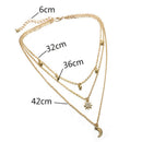Boho Multilayer Star Moon Chain Choker Pendant Necklace Bib Statement Jewelry Gw