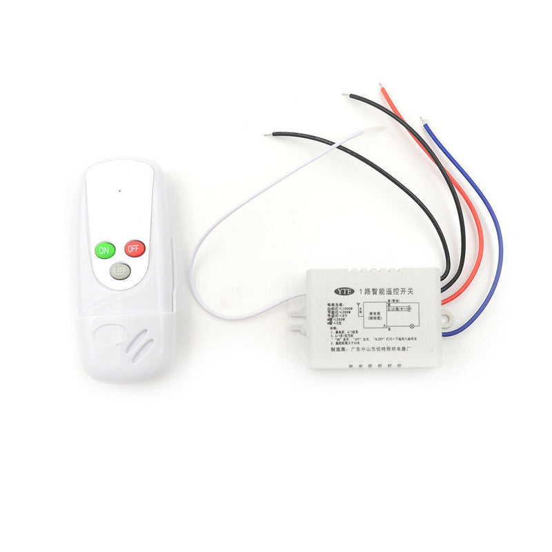 1Way Wireless ON/OFF 220V Anti-interference Light Lamp Remote Control Switch M&