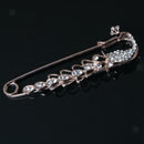 2pcs Retro Crystal Peacock Metal Large Safety Pin Brooch Sweater Scarf Clip
