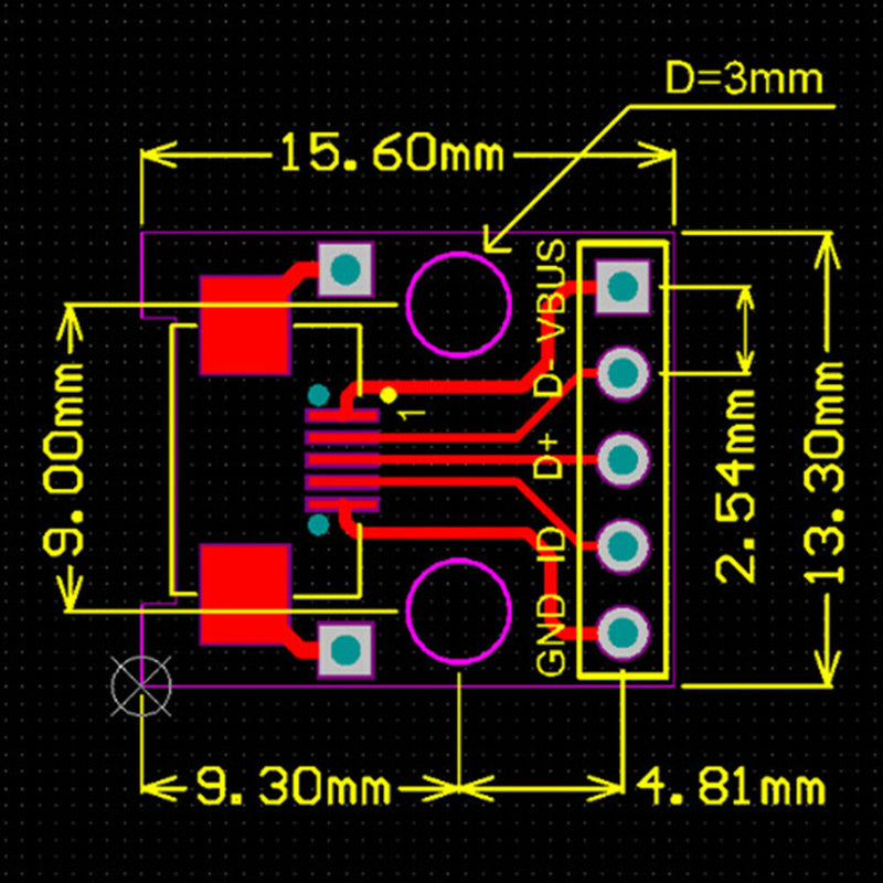 5PCS mini USB to DIP Adapter Converter for 2.54mm PCB Board DIY Power Supply SEA