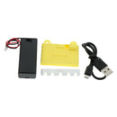 For Micro Bit Kit Silicone Protective Case with Power Supply / Cable Set, Yellow