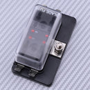 4 Way Blade Fuse Box Holder With LED Warning Lights fit for Boat Marine Caravan
