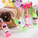 2Pcs Mini Wine Bottle Key Chain Phone Chain Cute Wine Bottle Pendant Random 3C