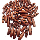 50Pcs Wooden Toggle Buttons, Wood Sewing Buttons with 2 Holes for Jacket Coats