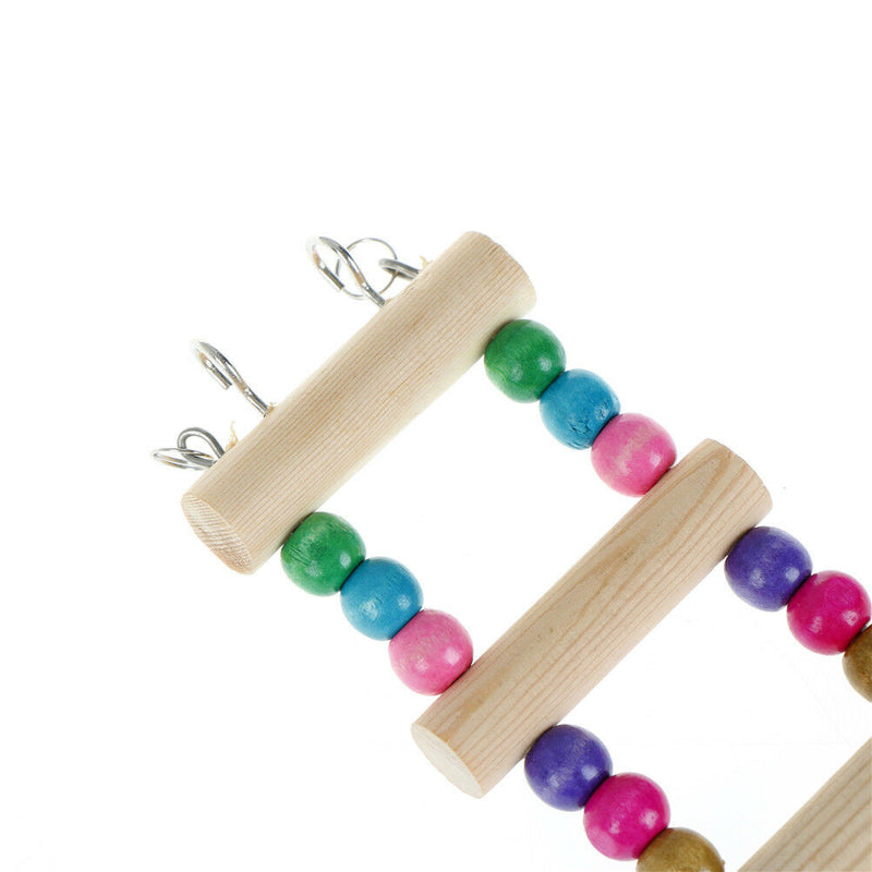 Bird Swing Wooden Bridge Ladder Climb Cockatiel Parakeet Budgie Parrot Pet ToyBX