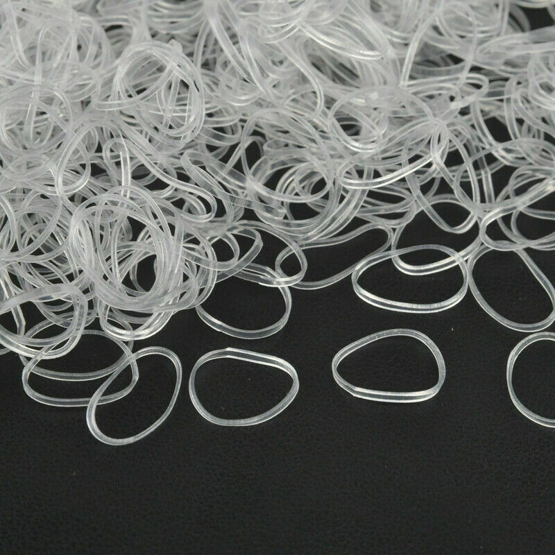 Hot 500pcs Hair Tie Band Ponytail Holder Elastic Rubber Clear White Women Girls