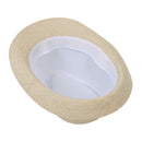 Beige Casual Straw Fedora Hat Sun Hat For Lovers G2I8