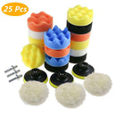 25x Burnishing Foam Sponge Beauty Polishing Wheel Pad Car Cleaner Set