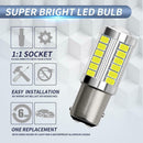 2x LED Bulbs BAY15D 33SMD 5730 6000K 1200LM Car Brake Interior Reading Lamp