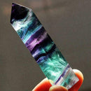 Colorful Natural Fluorite Quartz Crystal Wand Point Healing Stone Gifts G4H9