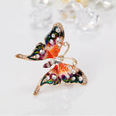 Colorful Butterfly Brooch Enamel Rhinestone Men Women Pins Lapel Badge (A)