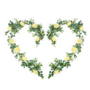 Artificial Eucalyptus Garland with Rose 2PCS Wedding Arch Decorations Green T3L7