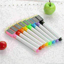 8 Colors Dry Erase White Board Marker Pen Fine Point Built-in Eraser Pen C4 L7M9