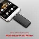 4 in 1 OTG Phone Adapter SD TF Card Reader Type-C USB Micro 8 Pin Dongle  A