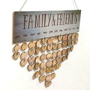 Wooden Hanging Calendar â€‹Birthday Reminder Board Family Date Planner Sign