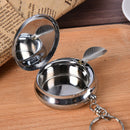 Double layer Round Cigarette Keychain Portable Stainless Steel Pocket Ashtray LJ