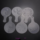 16 Coffee Machine Barista Stencils Template Strew Flowers Pad Duster Spray