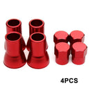 4x Aluminium Car Tire Wheel Tyre Valve Stems Hex Caps+Sleeve Covers Accessories