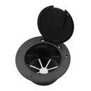 5.2" RV - Camper Electric Black Power Cord Cable Hatch Round Cable Hatch Black