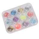 12 colors nail Art Acrylic UV Gel crushed shell shiny spark sparkling powde