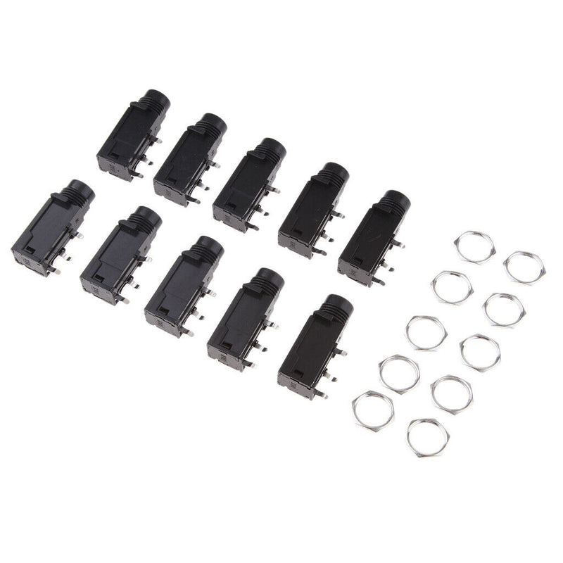 Female Jack / Jack 10Pcs 6.35mm / 6.35mm 3Pins Stereo Microphone