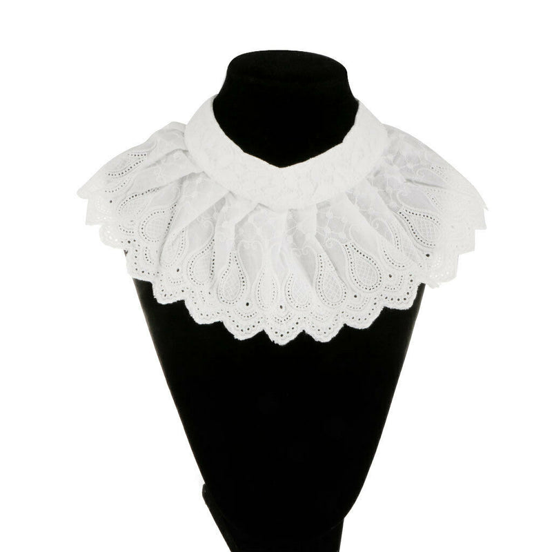 New White Women's Girls Lace Faux False Collar Lapel Choker Peter Pan Necklace