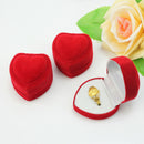 3Pcs Cute Soft Velvet Heart Shaped Ring Show Display Box Storage Case Gifts Red