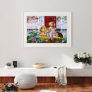 5D DIY Full Round Drill Diamond Painting Watering Girl Cross Stitch Mosaic