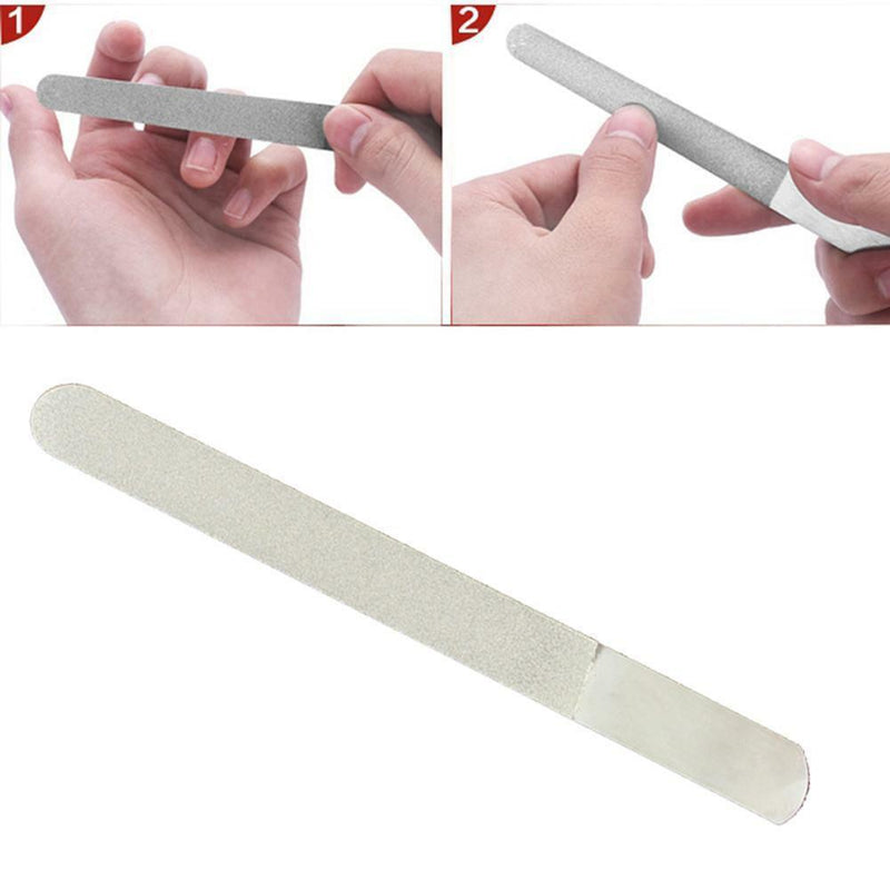 20.2*1.9cm Metal Stainless Steel Nail File Double Sided Manicure Pedicure
