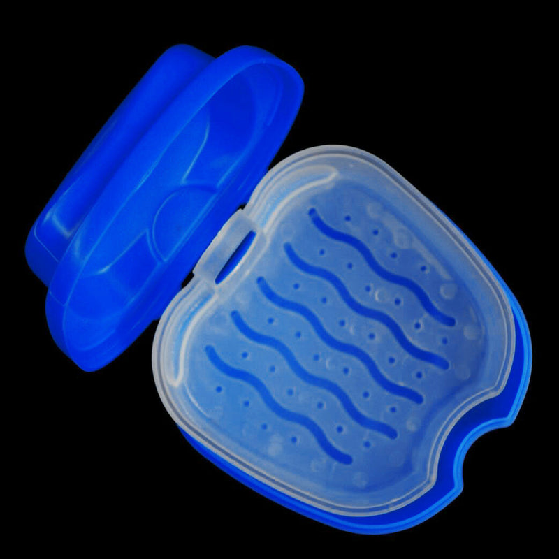 Denture Bath Box Case Dental False Teeth Storage Box with Hanging Net Container