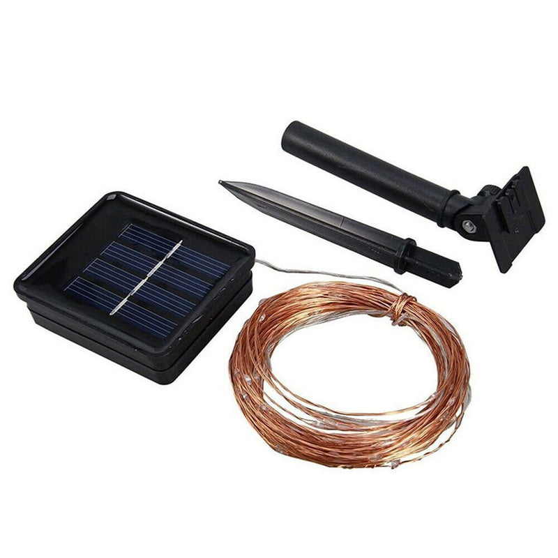 100 LED Solar String Light Outdoor Copper Wire Garland Lamp (Colorful)