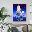 DIY Diamond Painting Cross Stitch Kits Dolphin Full Round Drill Embroidery