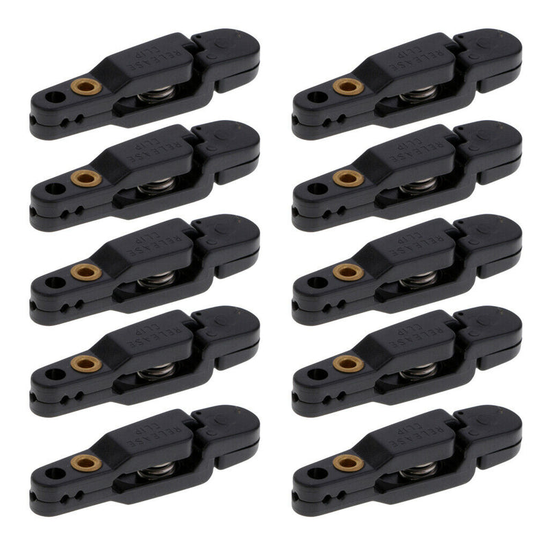 10Pcs Offshore Fishing Adjustable Planer Board Snaps Release Line Clips Black