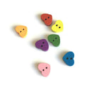 100pcs Colorful Wood Love Heart Buttons Embellishment Sewing Craft 11x12.5mm